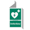 Defibrillátor irányjelző tábla
